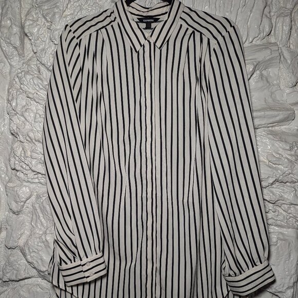 Express Tunic-style Striped Blouse - Picture 1 of 3